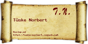Tüske Norbert névjegykártya